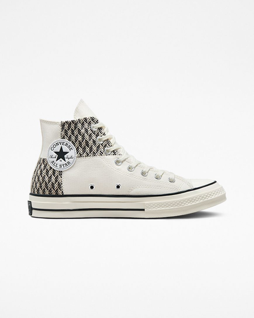 Men\'s Converse Chuck 70 Patchwork High Top Shoes Beige / White / Black | AU 6935ED